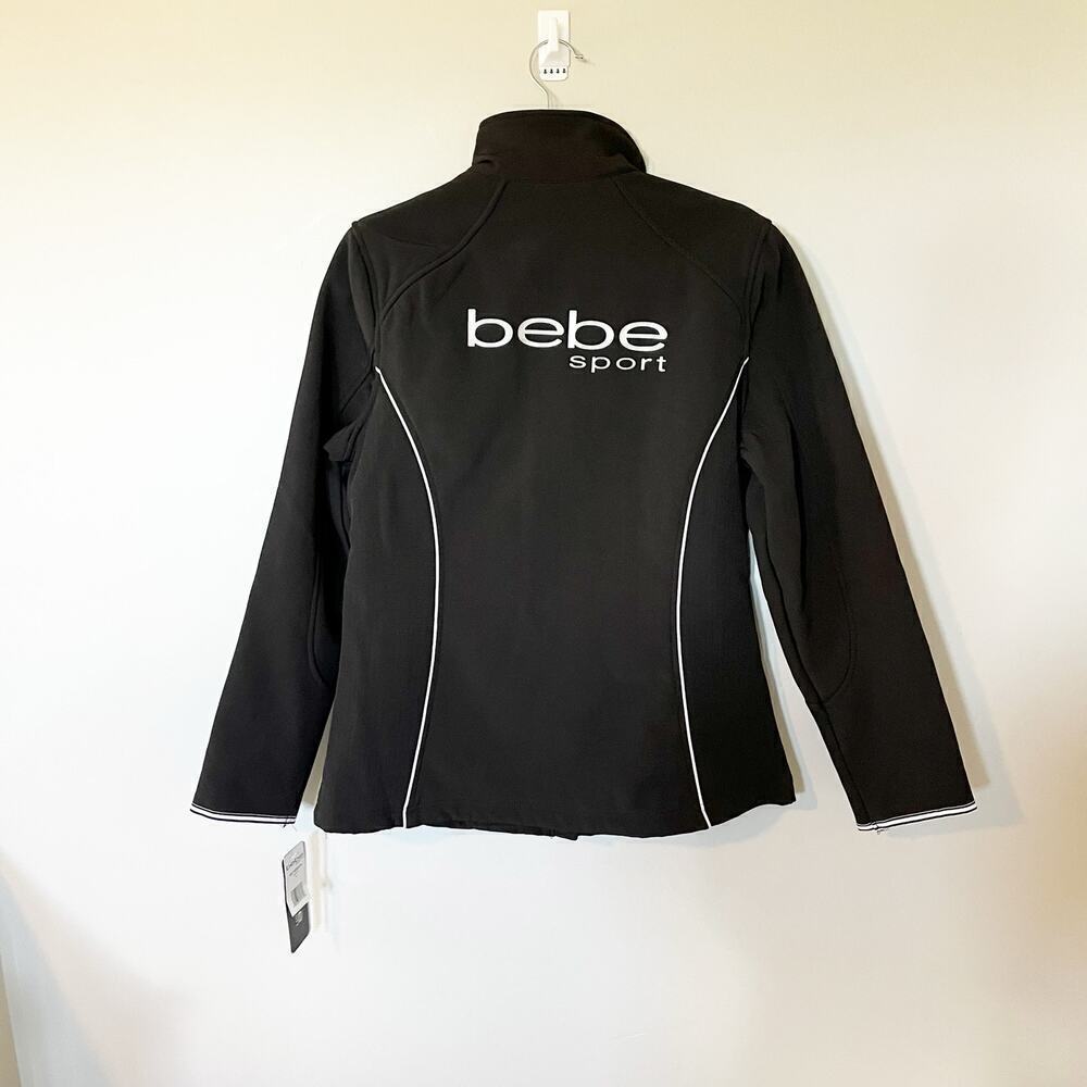 Bebe Sport Black Full Zip Jacket‎ With Zippered Pockets Size Medium NWT